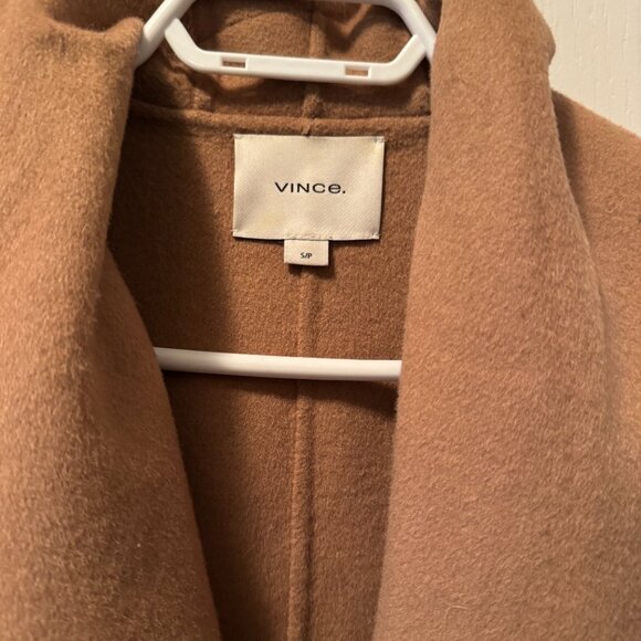 VINCE wool draped front wrap coat - Picture 5 of 6